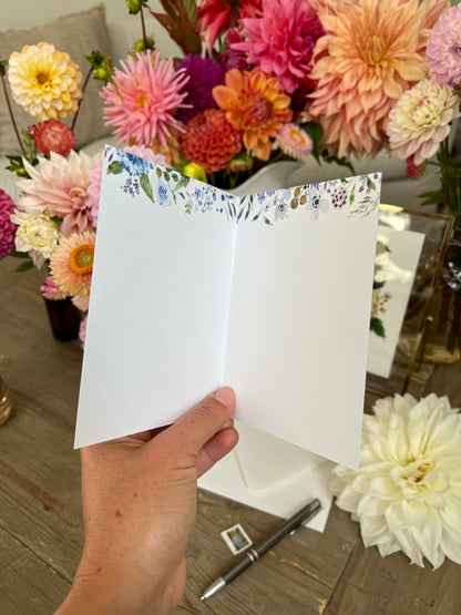 "Blue Flowers" Greeting Card