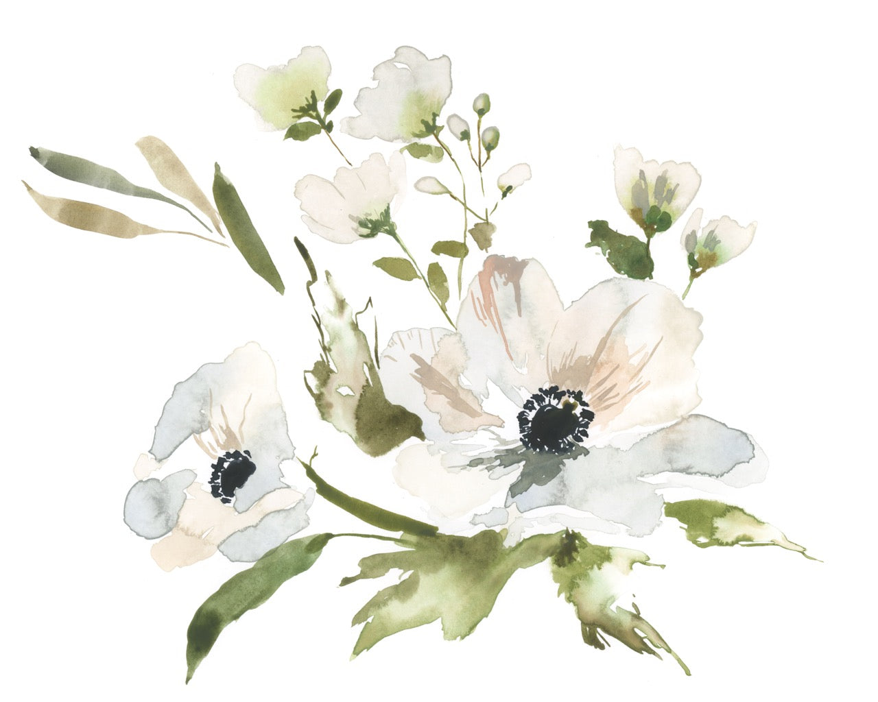 Anemone art print wall art,  detail view