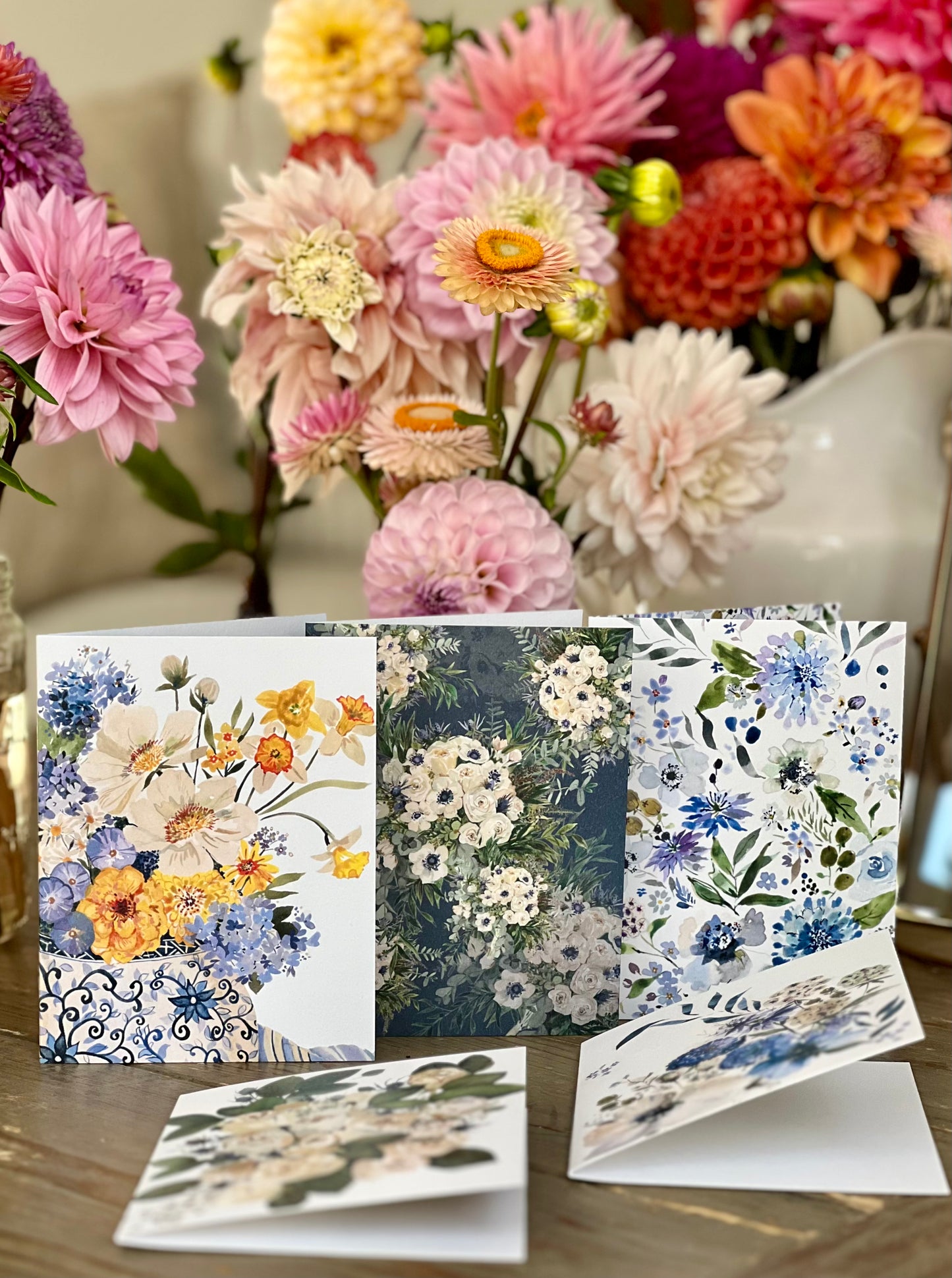 "Blue Flowers" Greeting Card