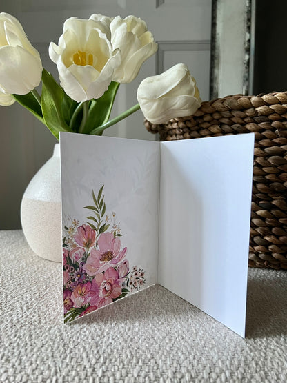 "Pink Bouquet" Greeting Card