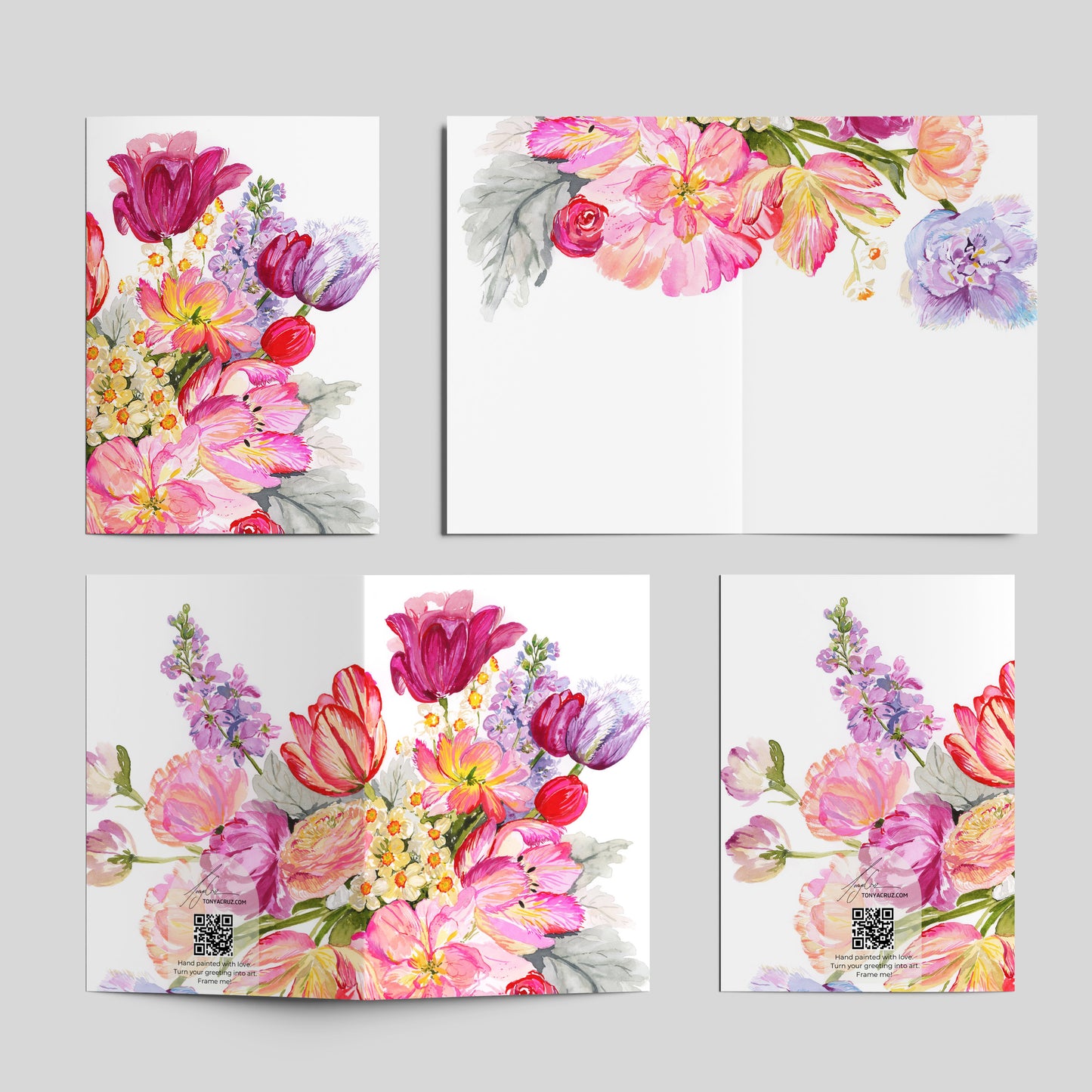 "Fairy Tulips" version 2 Greeting Card