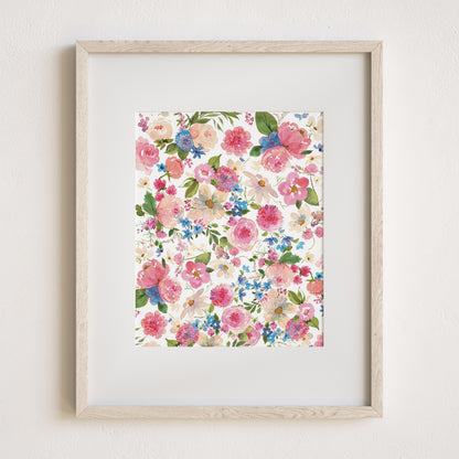 Love Pattern Art print, 8x10" with mat and frame, portrait view