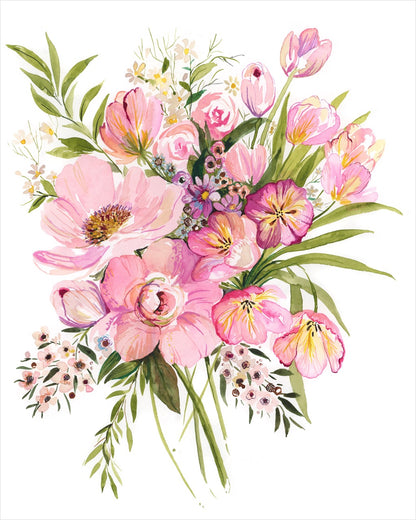 Pink Tulips Art Print, detailed view