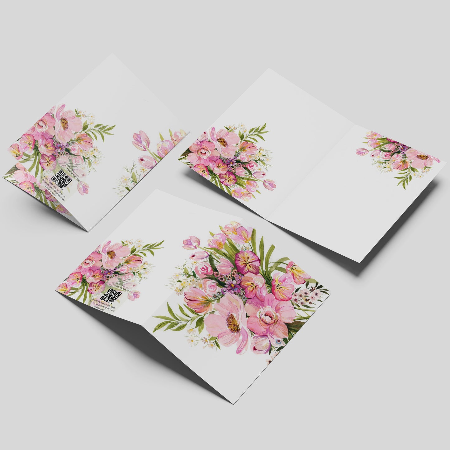 "Pink Bouquet" Greeting Card