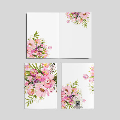 "Pink Bouquet" Greeting Card