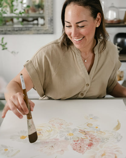 Artist Tonya Cruz painting Breath watercolour flower painting